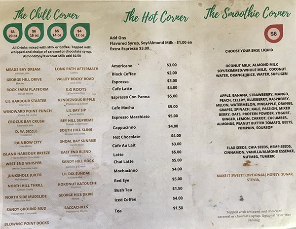 cafe 264 smoothie menu