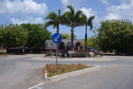 driving in Anguilla, roundabout