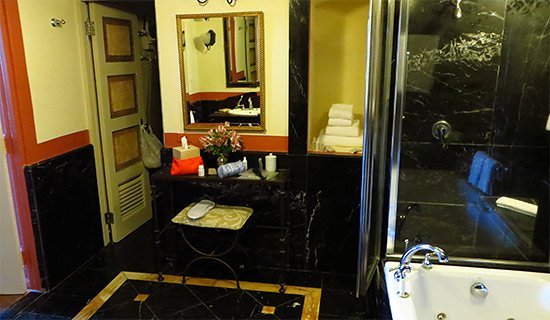bathroom inside el convento hotel in san juan