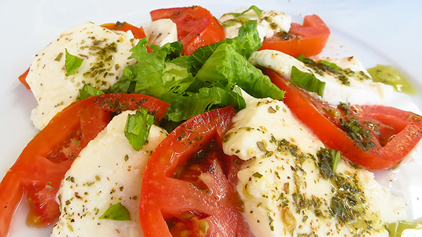 caprese salad at elite