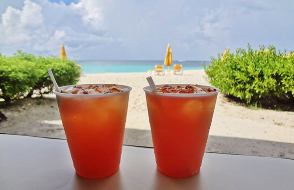 the famous rum punch at elodias beach bar and restaurant