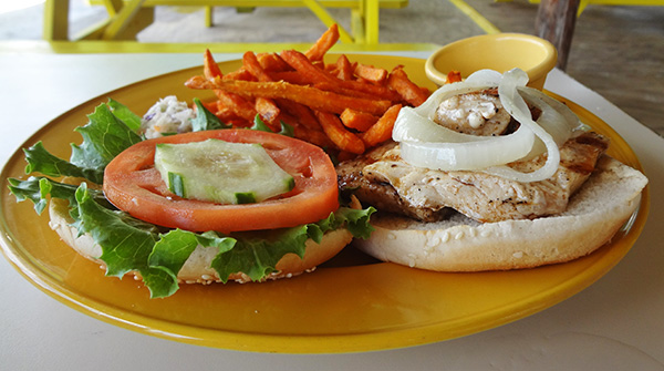 the mahi mahi sandwich at elodias beach restaurant