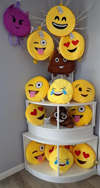 emoji pillows from the gift box