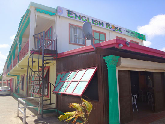 outside the popular english rose restaurant in anguilla