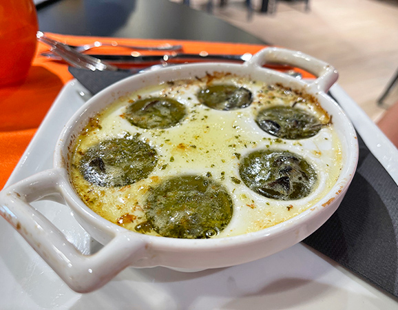 Escargots in Garlic Butter at Bacchus