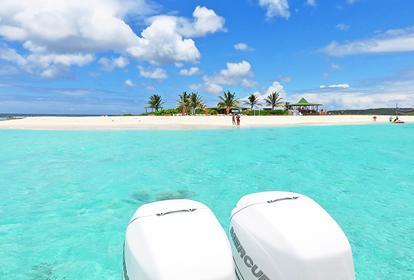 engines up at sandy island anguilla