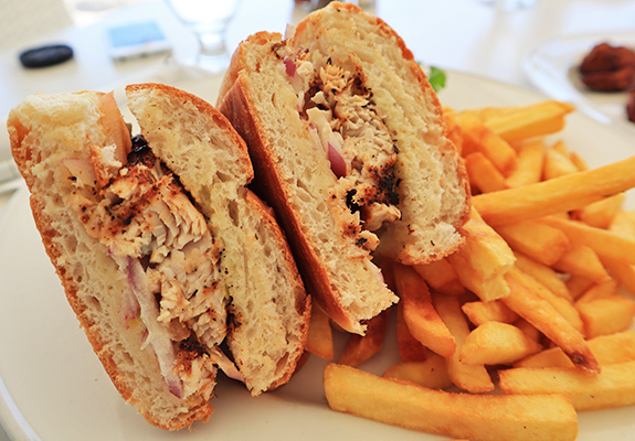 Rendezvous Bay, The Place Fish sandwich