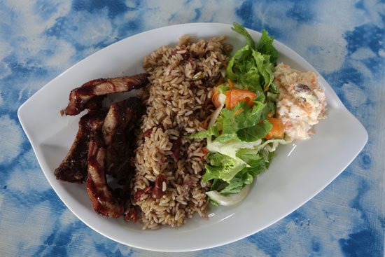 pork ribs at fish shack and grill