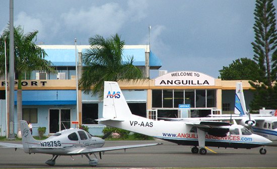 anguilla air services parked at airport in anguilla