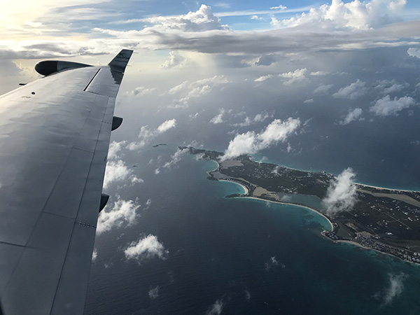 flying into anguilla airport aboard tradewind