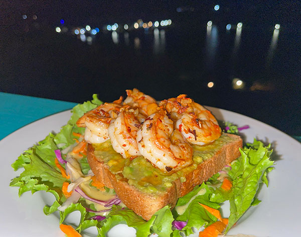 garlic shrimp avocado toast