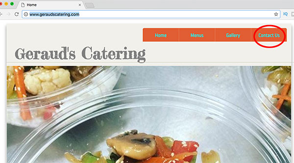 gerauds online catering contact us button