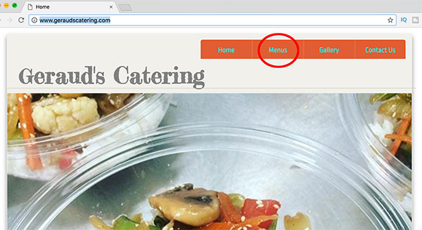 gerauds online catering menu