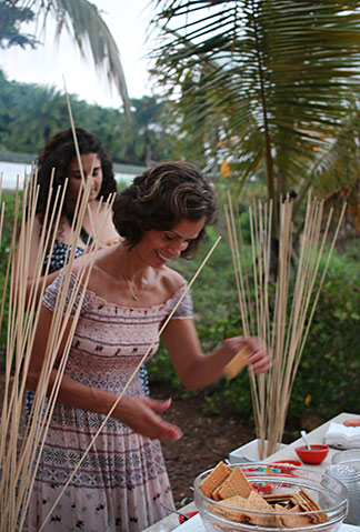 assembling the s'mores at malliouhana