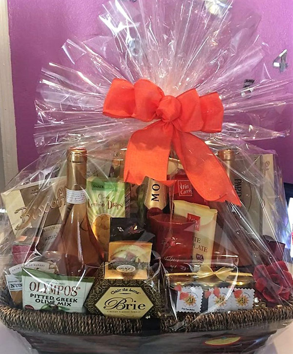 gourmet gift basket at gift box