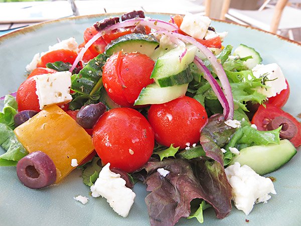 greek salad at bamboo bar and grill