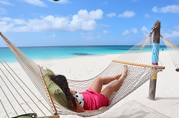 Louise Enjoying The Gentle Breeze on the Hammock at gwens