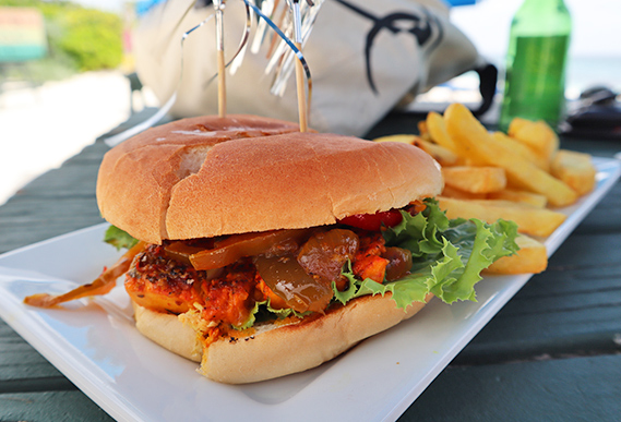 fish burger at gwens