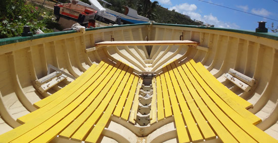 inside anguilla's de tree racing boat