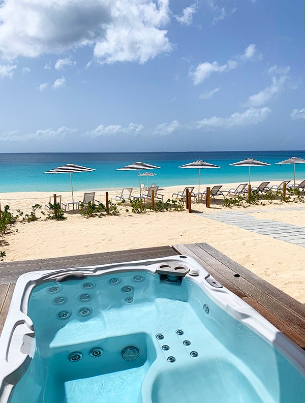 jacuzzi with a view at tranquility beach