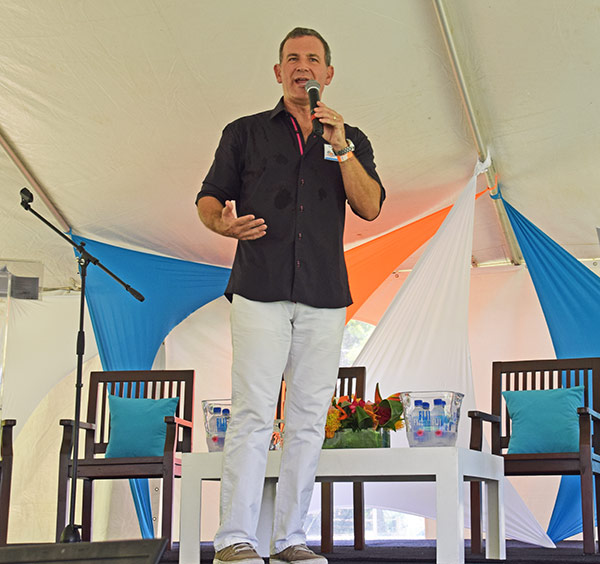 john leoneo presenting at lit fest anguilla