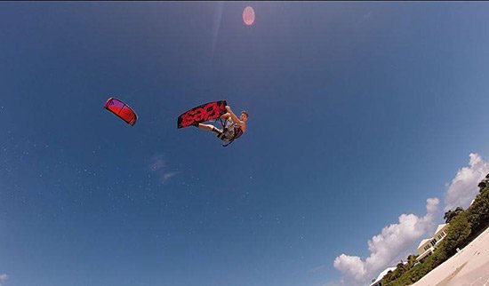 judd kitesurfing at blowing point