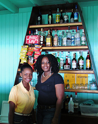 kathrin and fayola of elodias beach bar and restaurant