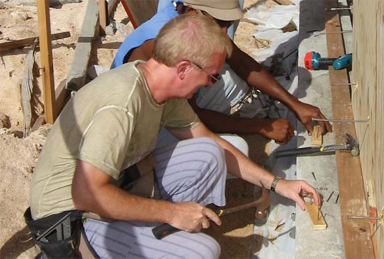 Anguilla builder Ken nailing