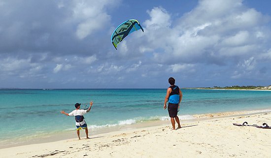 learning about the wind during an anguilla watersports kitesurfing lesson