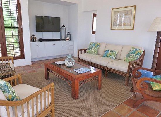 living area inside twin palms coconut palm villa