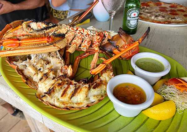 grilled lobster at Yellow Beach