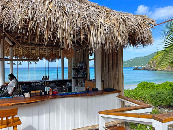 beach bar at long bay beach resort