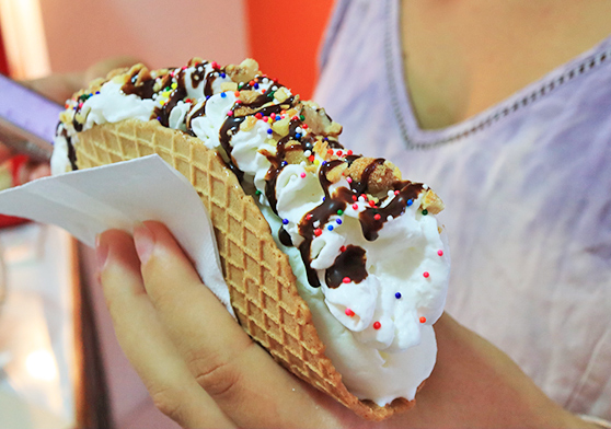 Icecream taco at crave