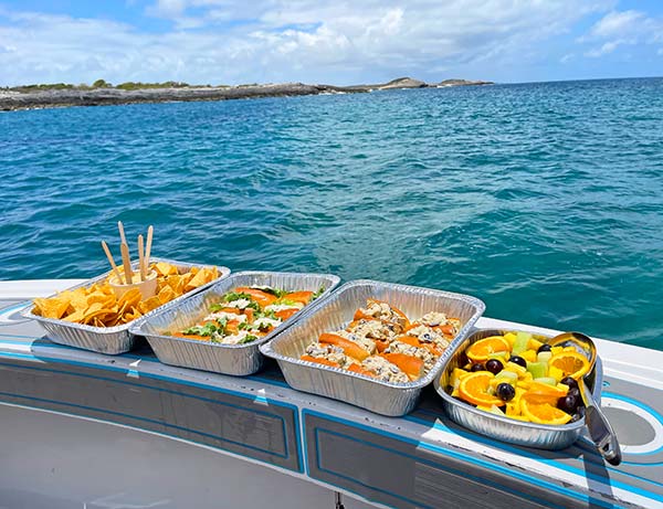 lunch aboard rum and reel