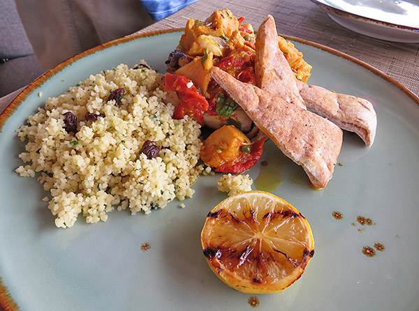 aegean mahi mahi lunch dish at bamboo bar and grill