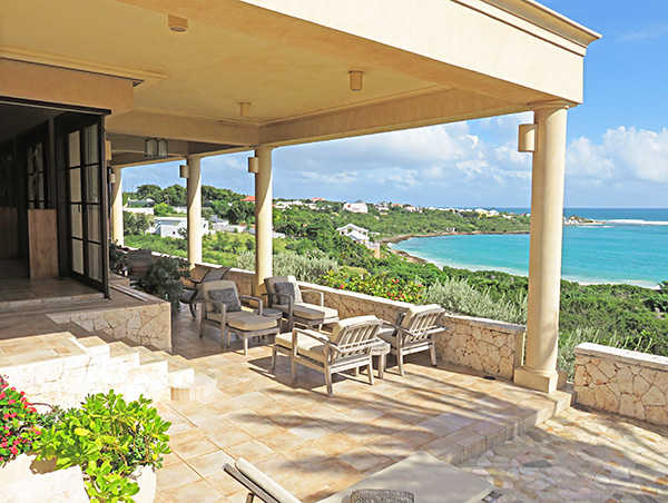 main outdoor terrace at bird of paradise villa