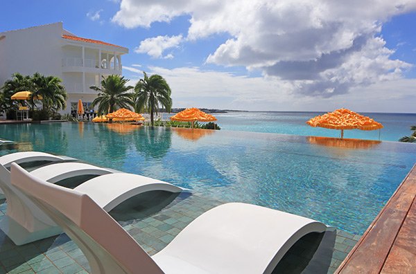 view from the top pool at malliouhana