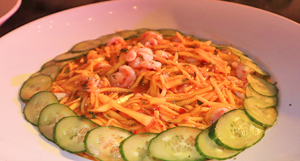 Mango Shrimp Salad at Beach BBQ Buffet At Belmond Cap Juluca