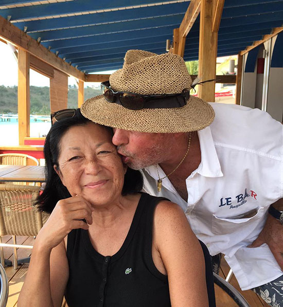 didier and mom at le bar