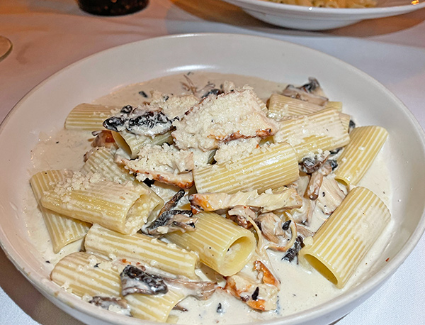 mushroom and chicken pasta at Buonanotte in Sint Maarten