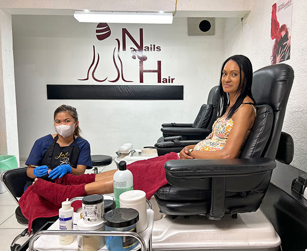 pedicure station at nails r hair in anguilla