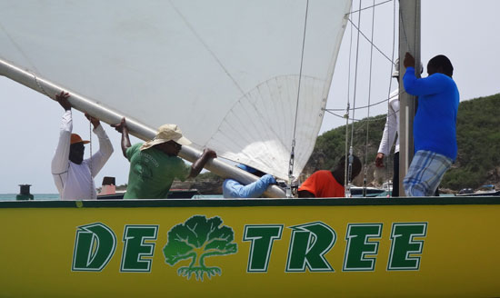 de tree racing boat boom all set up and ready to go