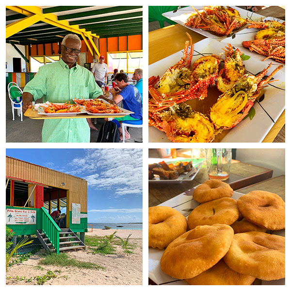 crayfish and coleslaw at palm grove in anguilla