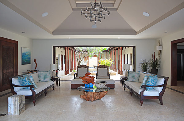 indoor and outdoor living area at nevaeh villa