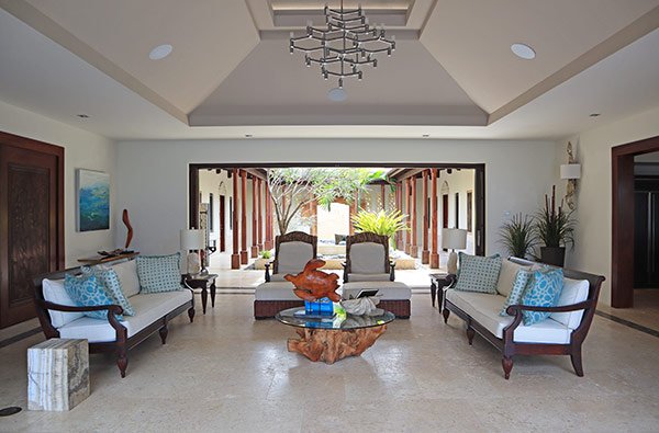 indoor and outdoor living area at nevaeh villa