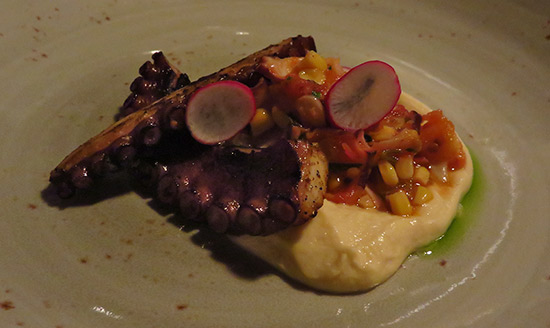 octopus with chickpea ragu prepared by chef ortiz at malliouhana