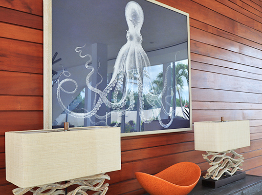 Octopus photo in dining room