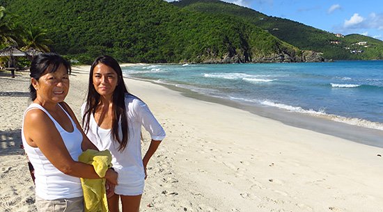 with mom on josiahs in tortola