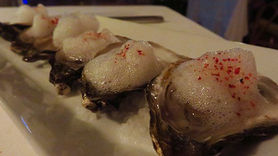 oysters on the half shell at bistro