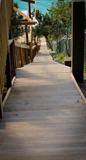 stairs down to anguilla sea